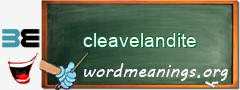 WordMeaning blackboard for cleavelandite